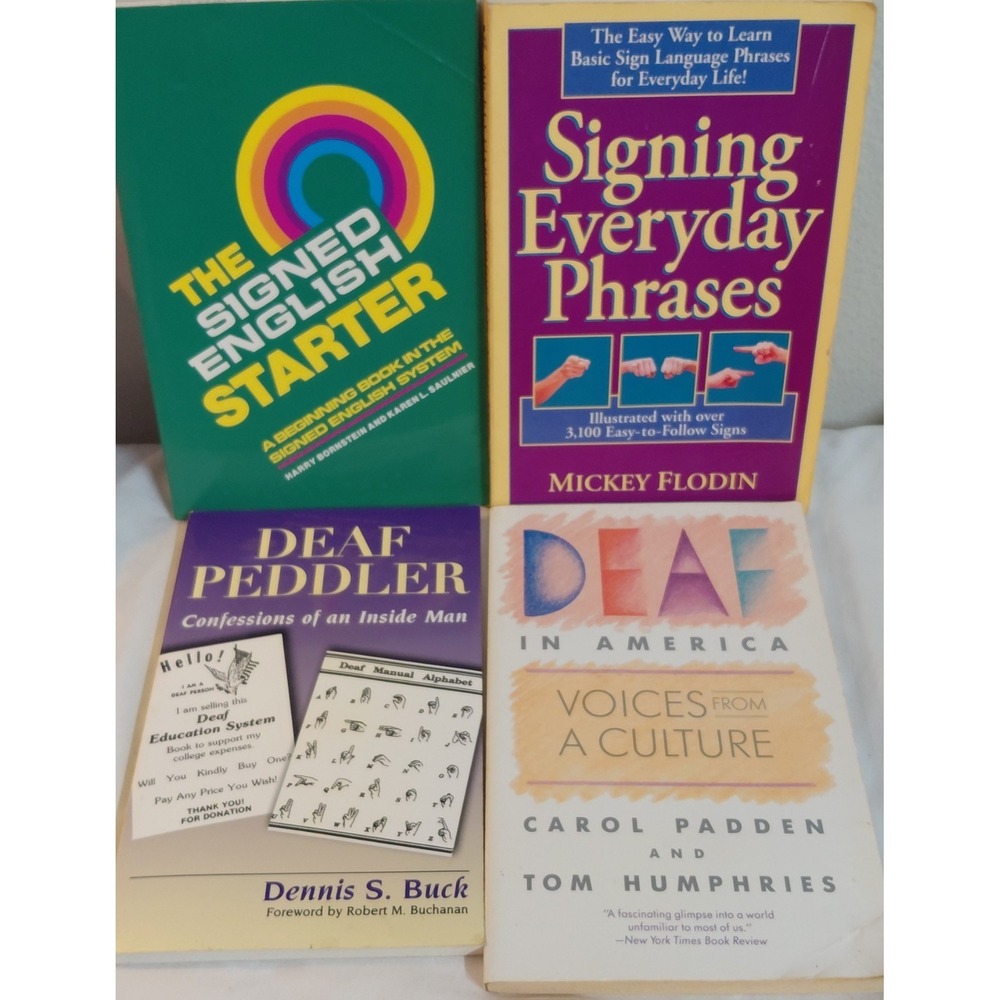 Deaf Studies & Sign Language Book Lot 4 ASL Signed English Deaf Culture